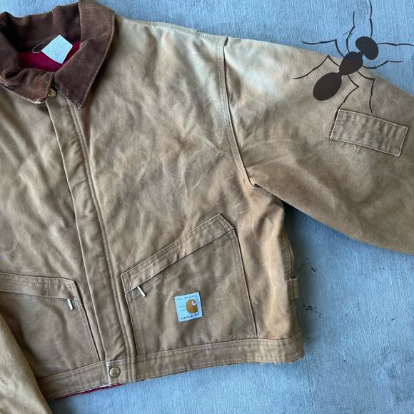 Vintage Y2K Carhartt cropped Detroit style brown work wear jacket - Picture 2 of 11
